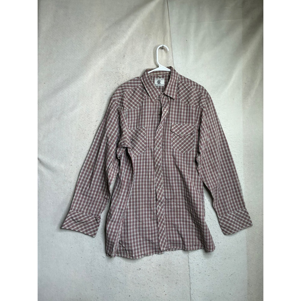 Corral West Ranchwear Mens XL Red Plaid Pearl Snap Western Shirt Long Sleeve